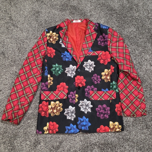 Holiday Time Christmas Gift Wrap Blazer Size Medium 38-40 - Picture 1 of 5